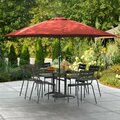 Lancaster Table & Seating 11' Terracotta Crank Lift Aluminum Umbrella 164UMBAL11TC